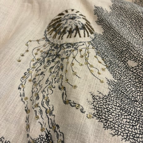 50s usa made クラゲ柄 貝殻装飾 ハンドメイド スカート