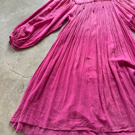 70s vintage インド綿 ドレス