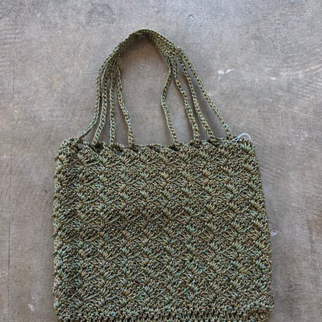 antique Hand made 鍵網 ラメニットBAG