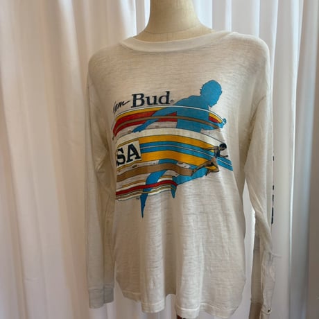 VINTAGE Budweiser ロゴ入り ボロ ロンTEE