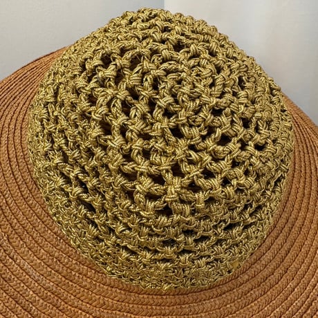 vintage ERIC JAVITS 鍵あみストローハット