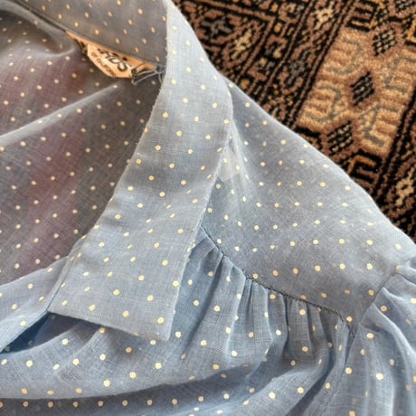 60s-70s antique CALIFORNIA madeシールスルー ドット柄 セーラー ワンピース
