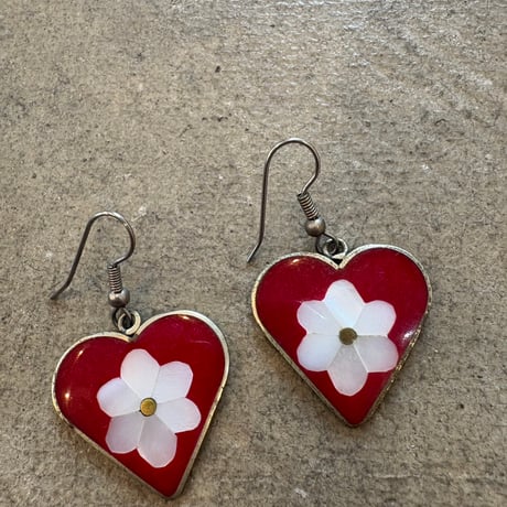 vintage メキシコ シルバー ハート お花 ピアス