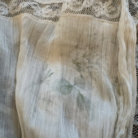 1900's antique 花柄シルク レースブラウス