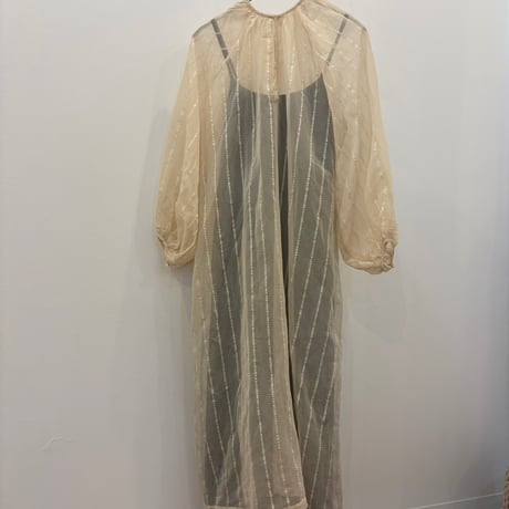 vintage like インド綿 シースルー ドレス