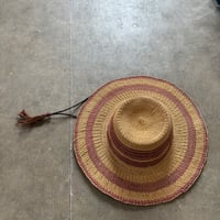 レザー紐付き ストローハット