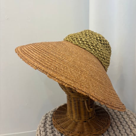 vintage ERIC JAVITS 鍵あみストローハット