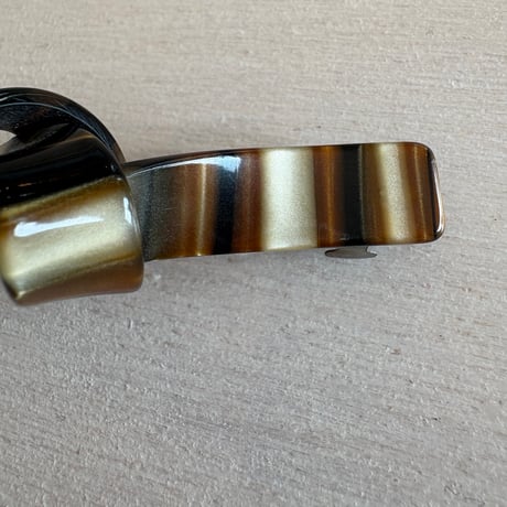 antique　TAIWAN made マーブルカラー リボンモチーフ　ヘアバレッタ