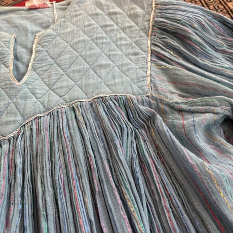 60s vintage KAISER インド綿 レインボーラメ入り ドレス