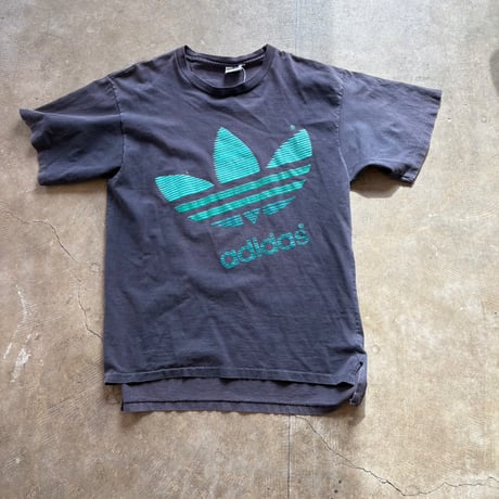 デカ白銀タグ USA製adidas トレフォイル デカロゴ TEE