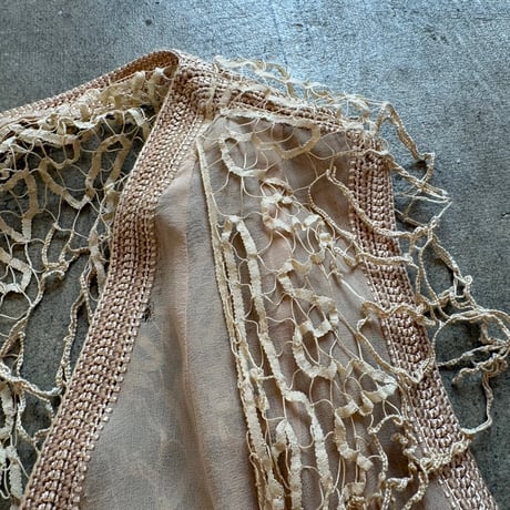 40s antique ハンドメイド 襟付き シースルードレス
