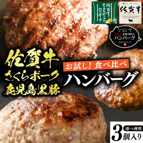 ハンバーグ お試し 食べ比べ セット | 冷凍 佐賀牛 黒豚 牛肉 豚肉 おすすめ 人気 通販