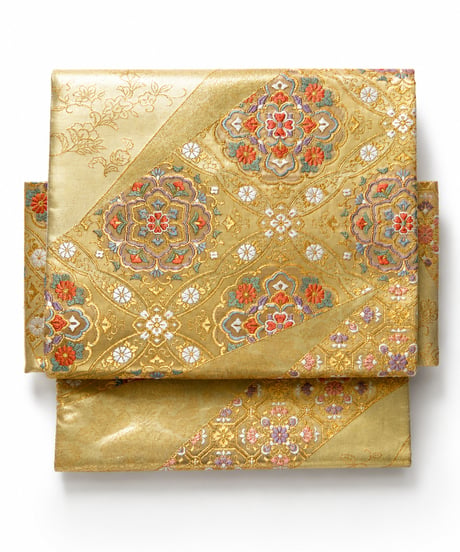 2部式袋帯 | 華紋唐花 金彩袋帯｜優彩更紗文様の上品フォーマル帯|らくらく着物 らくらく帯
