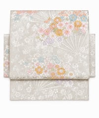 2部式 袋帯| 上品な銀地に咲く優彩花模様 |らくらく着物　らくらく帯