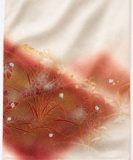 正絹 訪問着 | やわらか桃暈し花雅 上品 金彩花文様 |らくらく着物