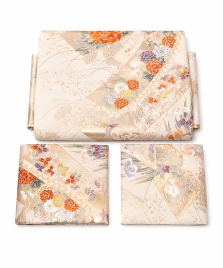2部式袋帯｜金彩刺繍 花雅文様 ｜らくらく着物　らくらく帯