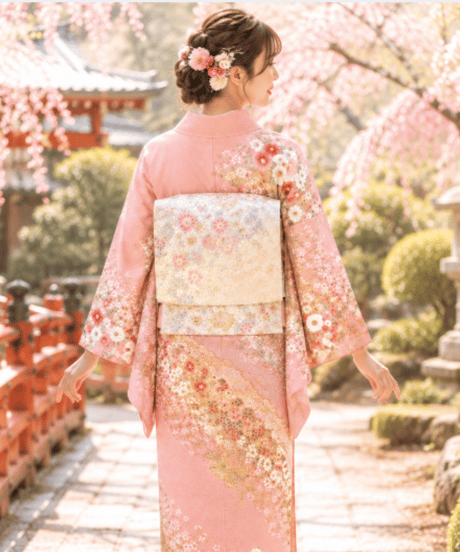 2部式 袋帯| 上品な銀地に咲く優彩花模様 |らくらく着物　らくらく帯