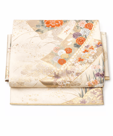 2部式袋帯｜金彩刺繍 花雅文様 ｜らくらく着物　らくらく帯