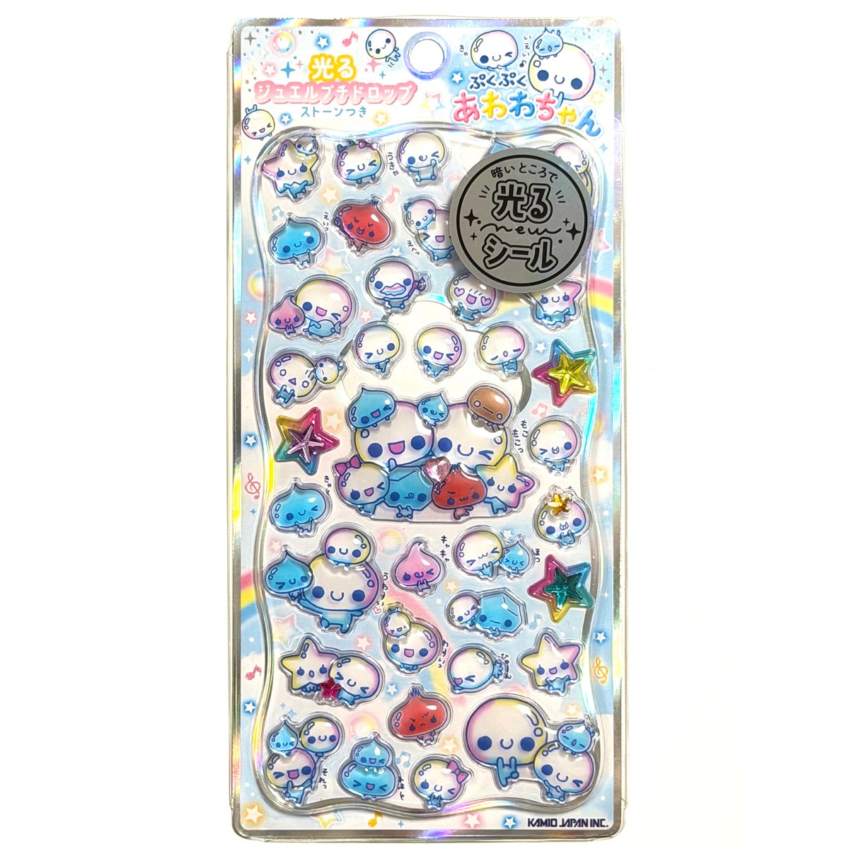 光るジュエルプチドロップステッカー／ぷくぷくあわわちゃん