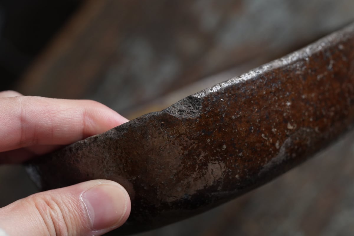 1800年代（19世紀）フランス 古格のある黄釉オーバル オーブン皿 