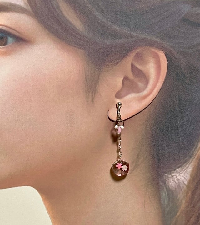 No.39615*6 さくらチュールピアス/イヤリング No.39615*6 さくらチュールピアス/イヤリング No.39615*6 さくら