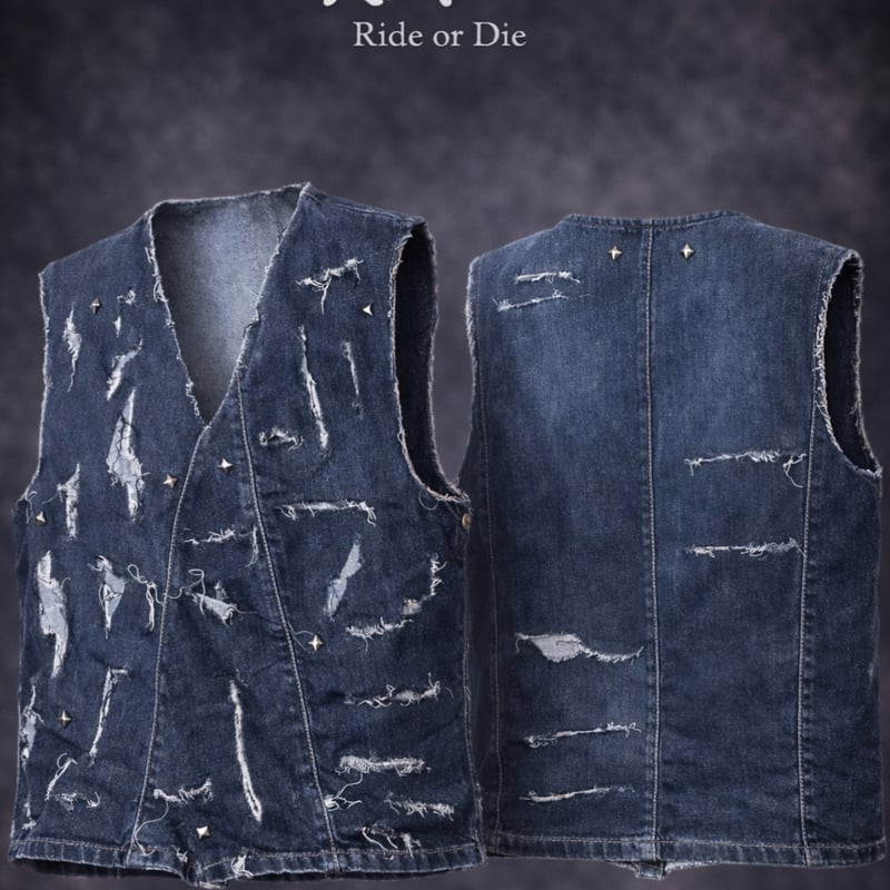 ダメージデニムベスト | Rod bro officialSTORE
