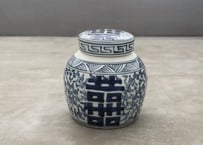 青花双喜罐