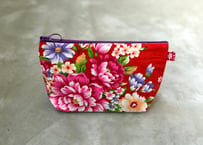 台湾花布ポーチ（紅）