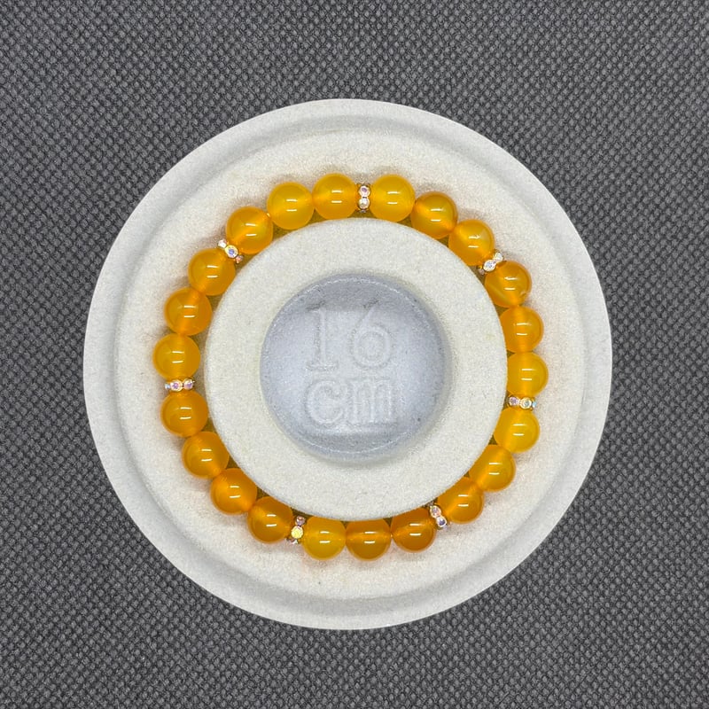 0090】イエローアゲート8mmブレスレット☪️16cm | Pierre naturelle