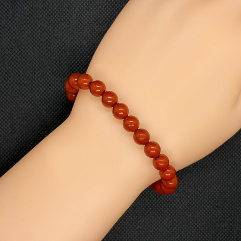 0029】レッドジャスパー8mmブレスレット☪️16.5cm | Pierre naturelle