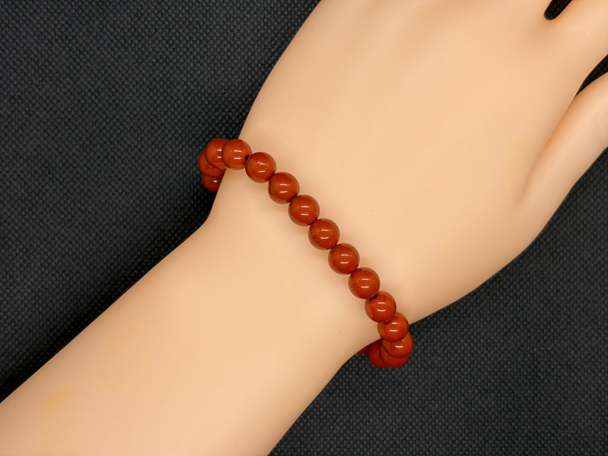 0029】レッドジャスパー8mmブレスレット☪️16.5cm | Pierre naturelle