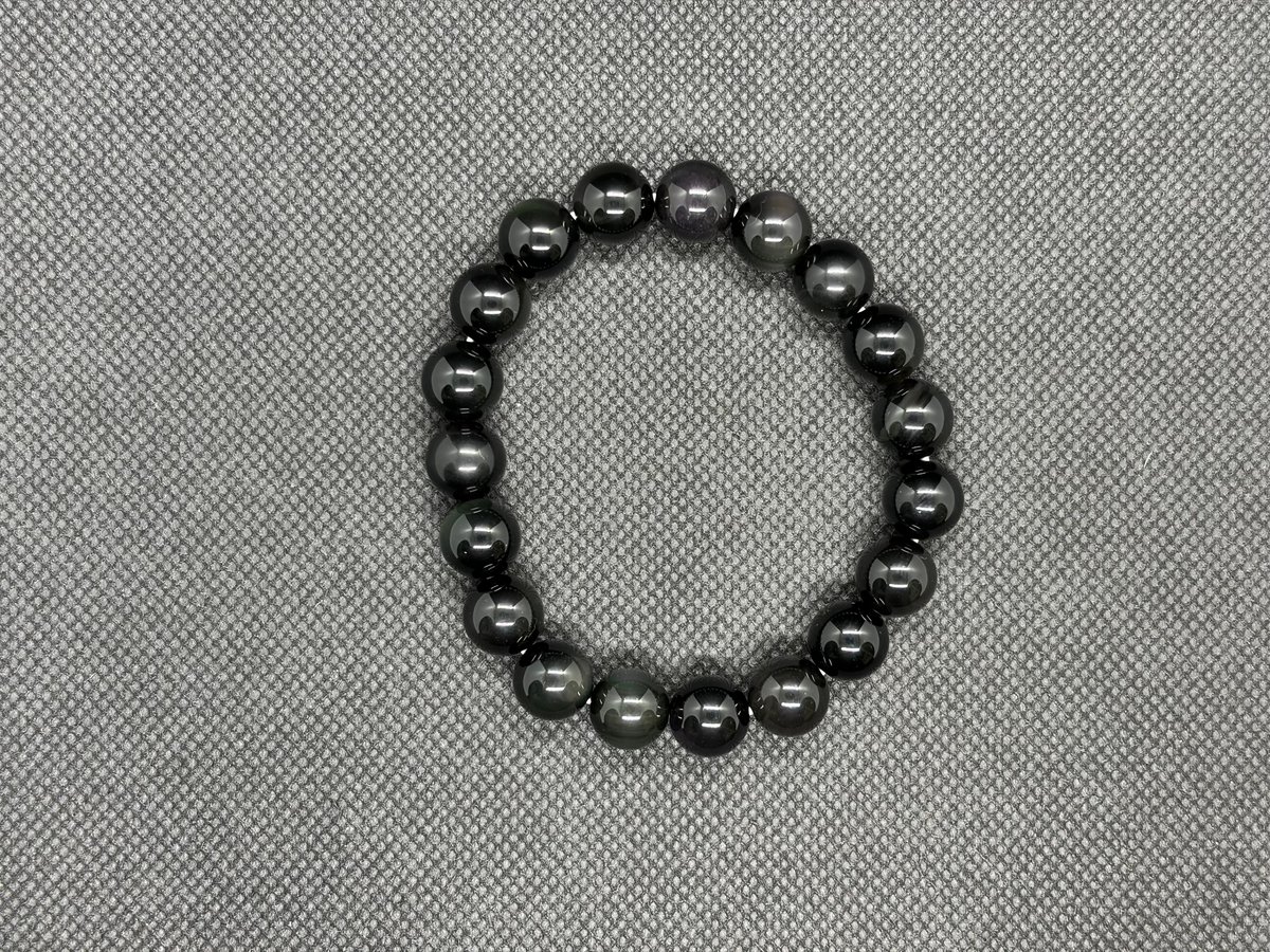 0113】レインボーオブシディアン10mmブレスレット☪️16.5cm | Pierre n