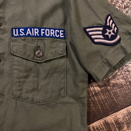 60s US.AIR FORCE OG 107 Sateen Shirts "Short Sleeve Custom"