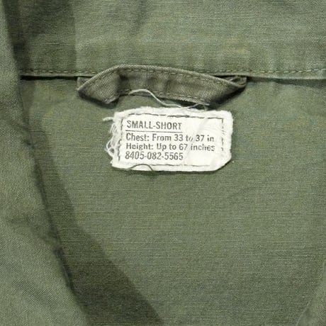 60s U.S. ARMY ジャングルファティーグジャケット 3rdタイプ SMALL-SHORT