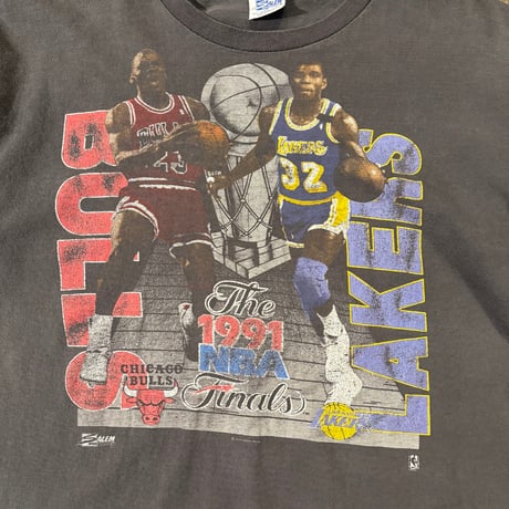 90s SALEM 1991 NBA FINALS BULLS LAKERS プリントTシャツ