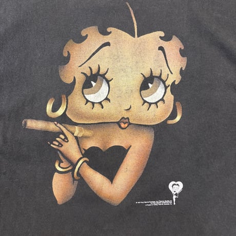 90s Betty Boop "007／James Bond" キャラクターTシャツ BLACK OUT