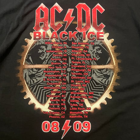 00s AC/DC "BLACK ICE Tour" バンドTシャツ