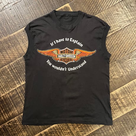 80s～ Harley-Davidson Glens Falls, New York スリーブレスTシャツ