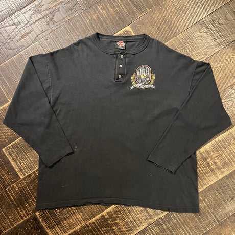 90s Harley-Davidson "HEARTLAND" ロングスリーブヘンリーTシャツ