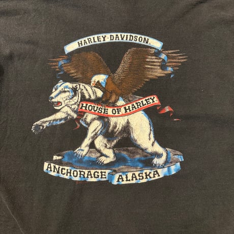 90s Harley-Davidson "Anchorage Alaska" プリントTシャツ
