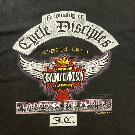 90s Heavenly Divine Son プリントTシャツ "Harley-Davidson Parody"