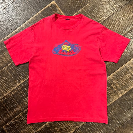 90s STUSSY "HONOLULU HAWAII" プリンントTシャツ 紺タグ