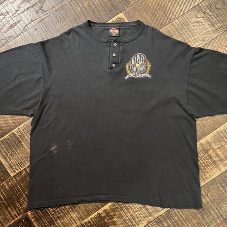 90s Harley-Davidson "HEARTLAND" ロングスリーブヘンリーTシャツ