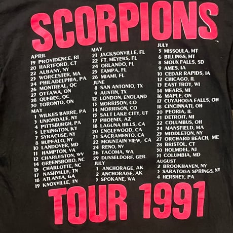 90s SCORPIONS "Crazy World" バンドTシャツ