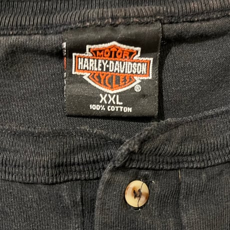 90s Harley-Davidson "HEARTLAND" ロングスリーブヘンリーTシャツ