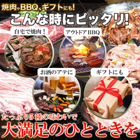 【冷凍便】5種の味をたっぷり堪能！焼肉豪華セット5種 1.2kg※離島配送不可