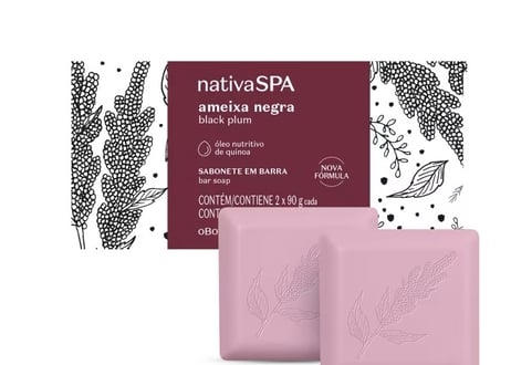 Kit Sabonetes Em Barra Nativa Spa Ameixa Negra 2x90g cada
