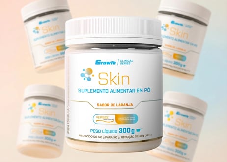 GROWTH SKIN COLÁGENO TIPO 1 + COLÁGENO VERISOL + ÁCIDO HIALURÔNICO + VITAMINA C 300G