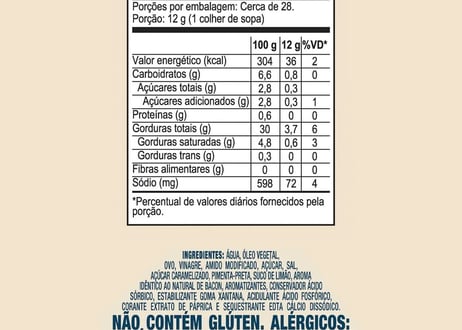 Maionese Hellmann s Bacon Sinistro Squeeze 335g