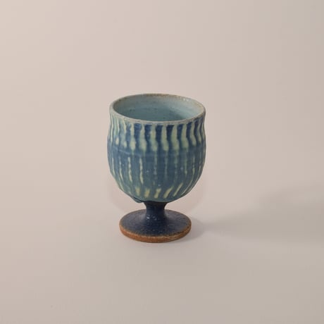 葡萄酒カップミニ（青）[fuji pottery]